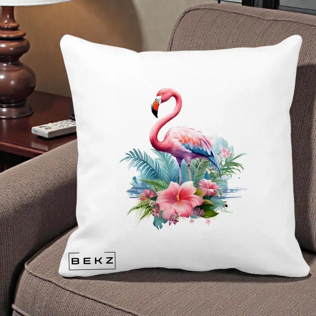 Perna Decorativa Raton in Halat Roz, 40x40 cm, Alba Mata, Husa Detasabila, Perna Inclusa, BEKZ®