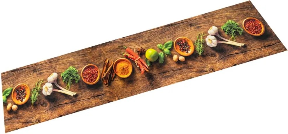 vidaXL Covor de bucătărie lavabil Spices, 60x180cm, catifea