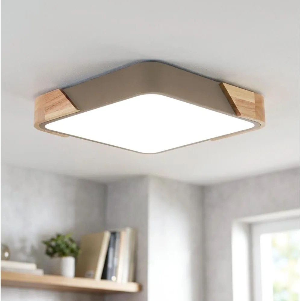 BRILAGI - Lampă de tavan LED PILANA SQUARE LED/24W/230V stejar/bej 32x32 cm