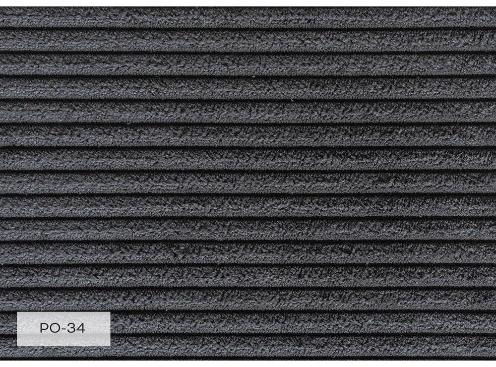 Șezlong gri antracit cu tapițerie din catifea reiată (cu colț pe partea stângă) Chic Charlotte – Miuform