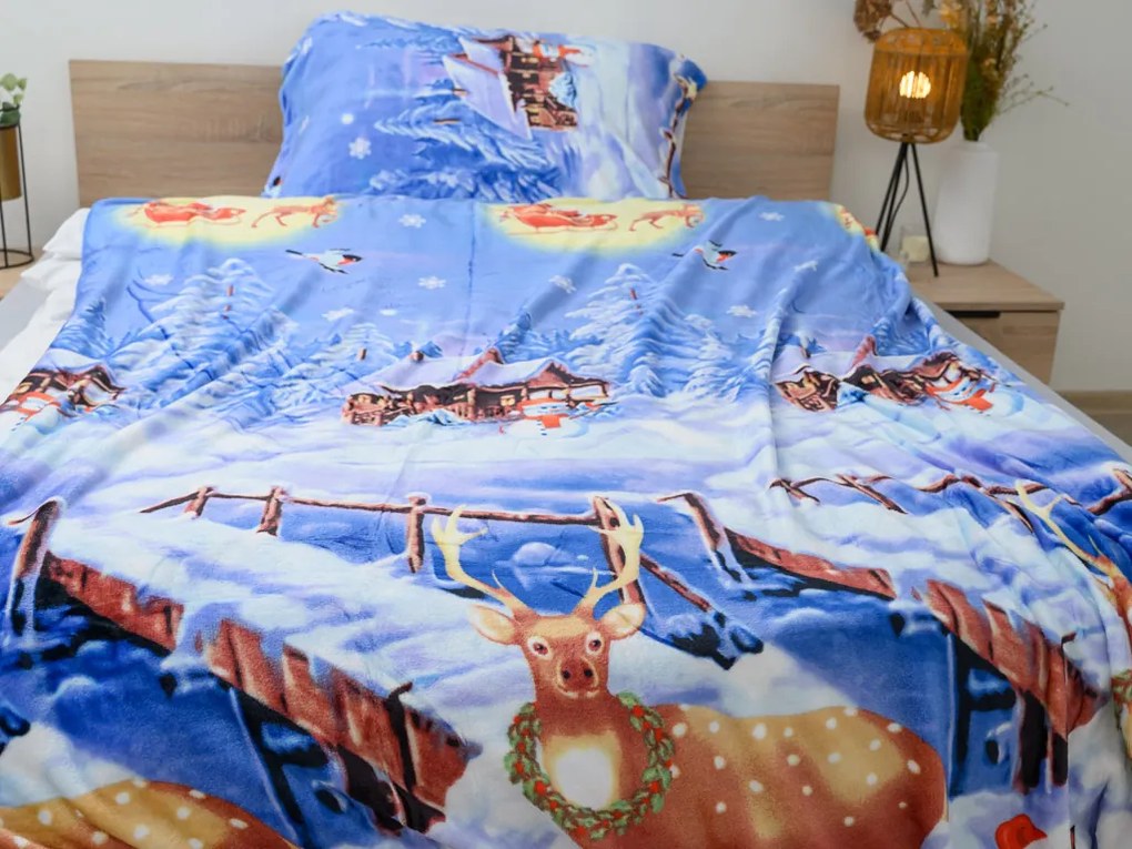 Lenjerie cocolino WINTER WISH albastru Dimensiune lenjerie de pat: 70 x 90 cm | 140 x 200 cm