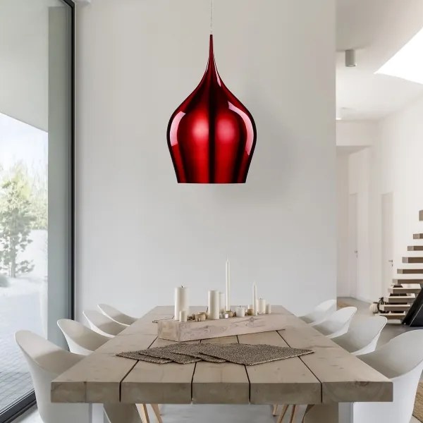 Searchlight - Lustră pe cablu VIBRANT 1xE27/60W/230V roșu