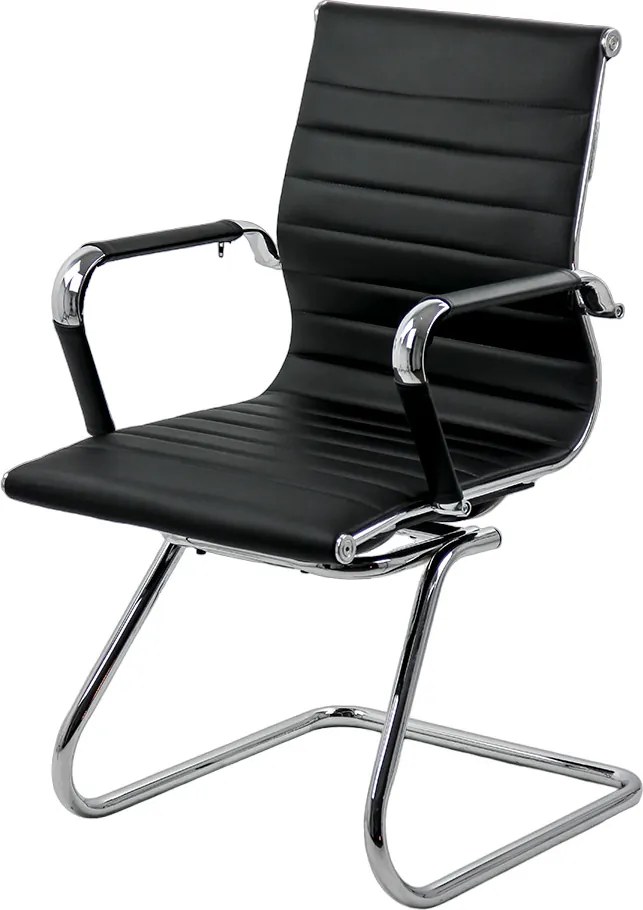 RESIGILAT - Scaun sedinta si sala vizitatori din piele eco OFF 806 negru