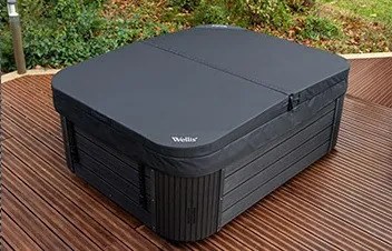 Acoperiș termic pentru jacuzzi de 3 persoane, textil negru