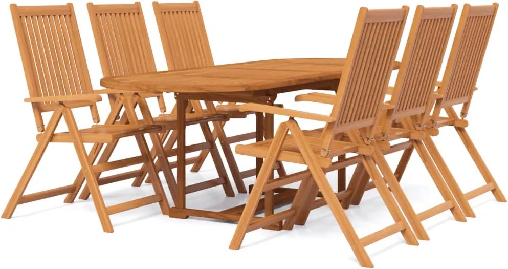 vidaXL Set mobilier de grădină, 7 piese, lemn masiv de acacia, 160-240 cm