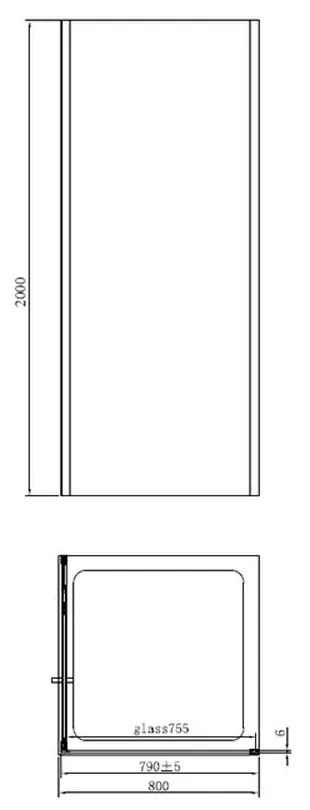 Cabina dus patrata culoare crom 80x80 cm, Mediterraneo, Andina 800x800 mm