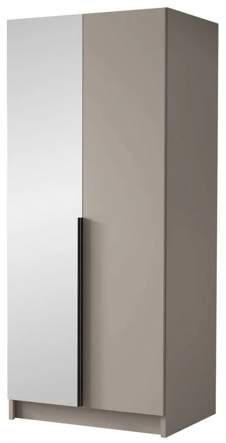 Dulap de haine Smagano II (Negru + auriu) (cu oglindă). Promo -17%. 1105805