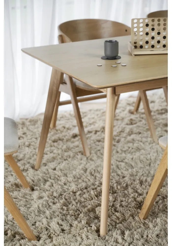 Masă de dining extensibilă cu blat cu aspect de lemn de frasin 190x90 cm Yumi - Rowico