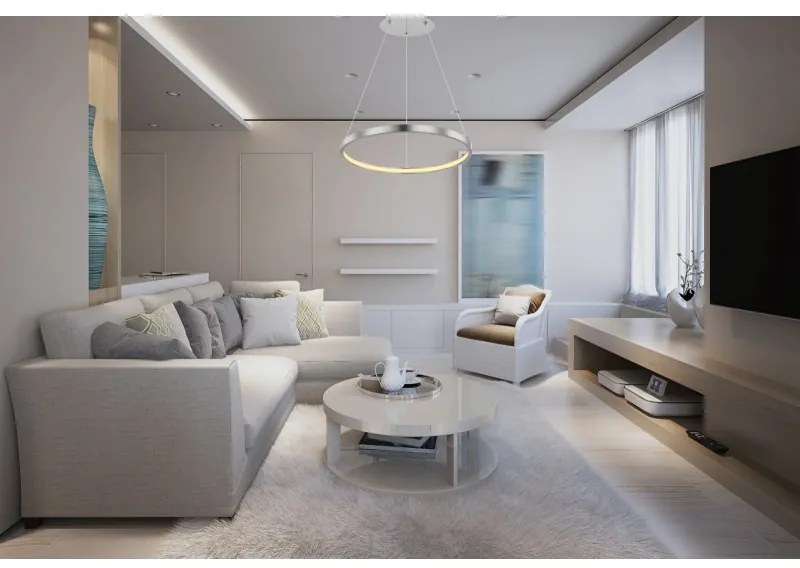 Lustra LED suspendata design modern circular RALPH 19W nichel