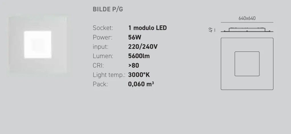 Plafoniera LED moderna BILDE 64x64cm, alb, negru sau auriu