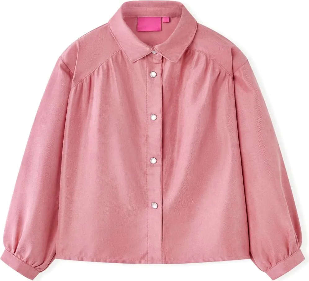 vidaXL Bluză pentru copii cu mâneci bufante, roze antichizat, 92