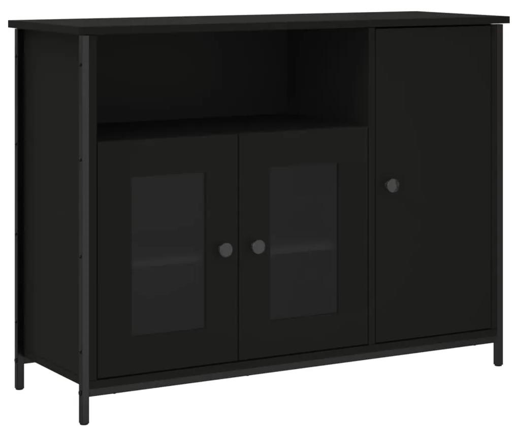 835509 vidaXL Servantă, negru, 100x35x75 cm, lemn prelucrat