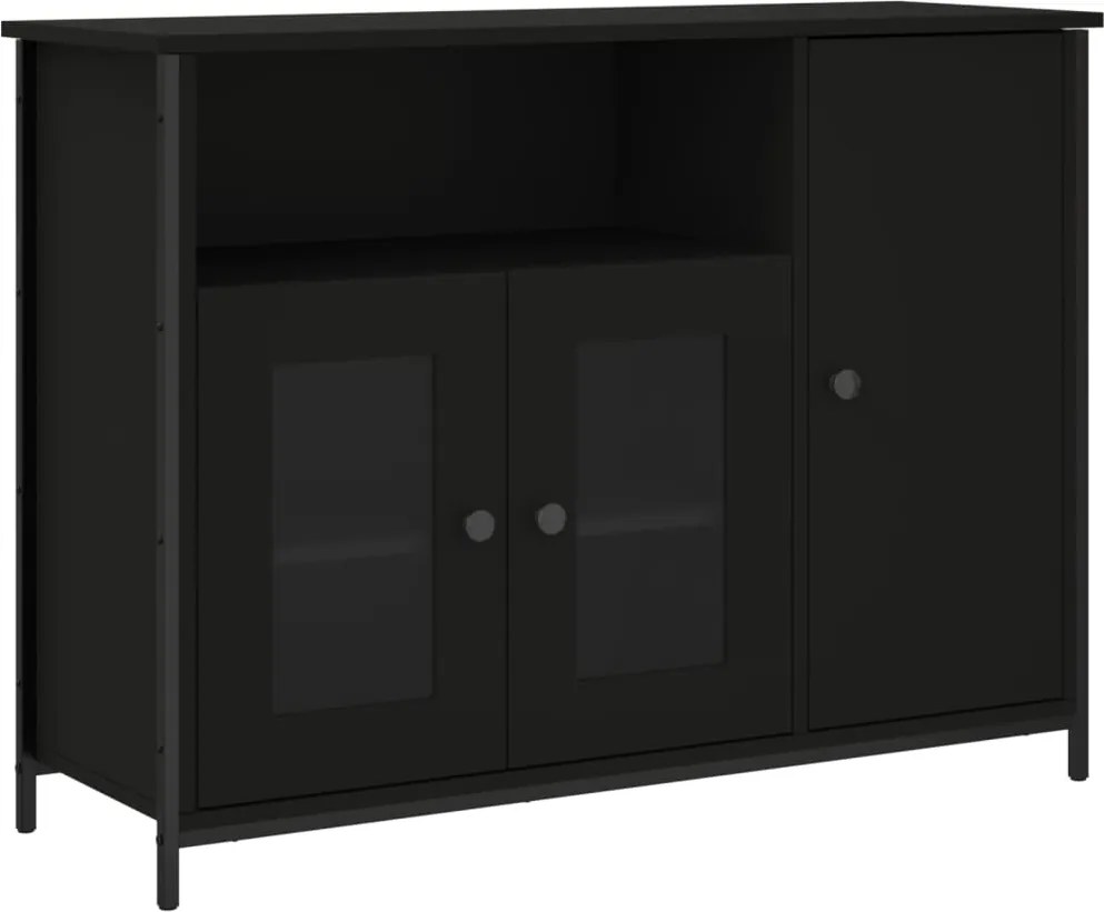 vidaXL Servantă, negru, 100x35x75 cm, lemn prelucrat