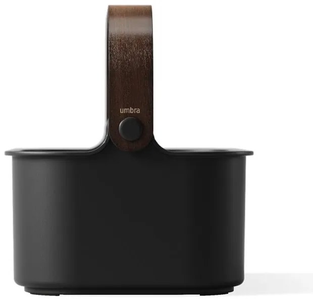 Organizator de baie negru din plastic reciclat Bellwood – Umbra