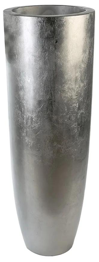 Suport ghiveci Konus, rasina fibra de sticla, argintiu, 115x40 cm