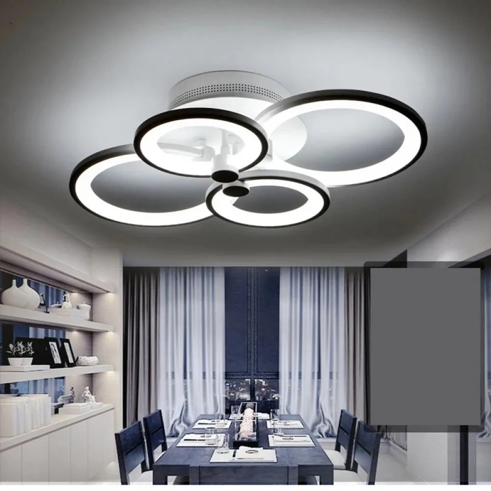 Lustra Led, 4 Cercuri, Alba, Esn 6626 -4 Wh 84W