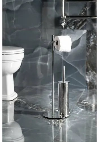 GEDY 143213 Circe suport cu suport pentru hârtieigienică și perie pentru WC, rotund, cromat