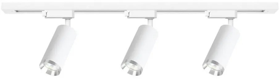 Spot pe șină MICA, 3x GU10/10W/230V, alb/crom mat