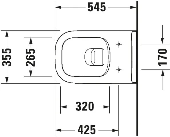 Duravit 25700920002 - Vas WC suspendat D-CODE fără margine, ceramică, alb lucios