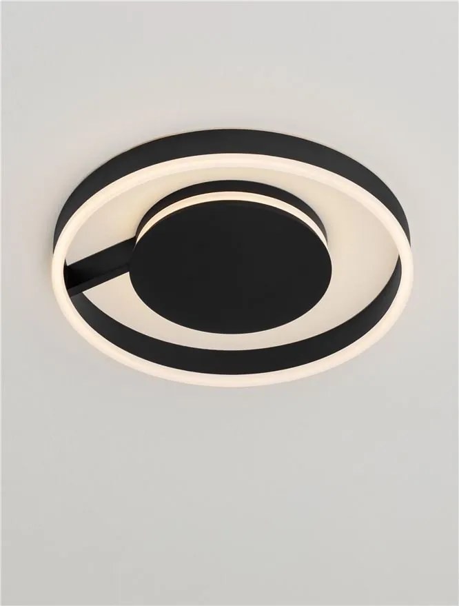 Lustra circulara aluminiu negru LED CCT SIENA 40cm