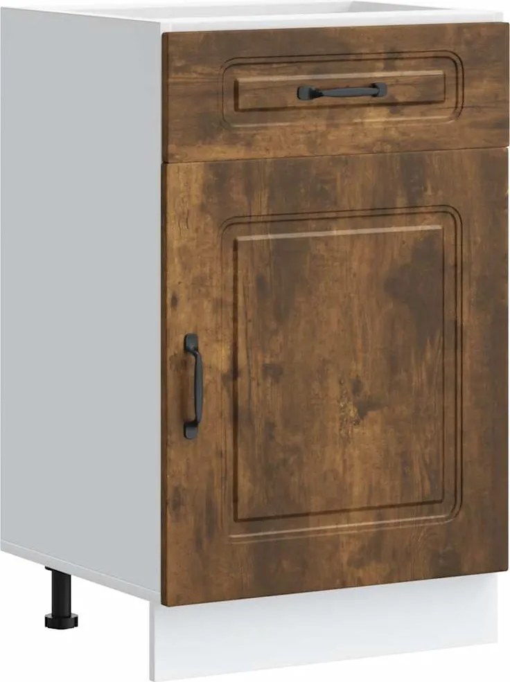 vidaXL Dulap de bucătărie „Kalmar” din lemn de lemn de stejar afumat