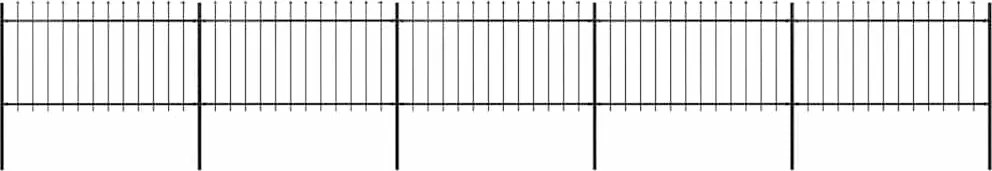 vidaXL Gard de grădină cu vârf tip suliță din oțel 892,5x100 cm, negru