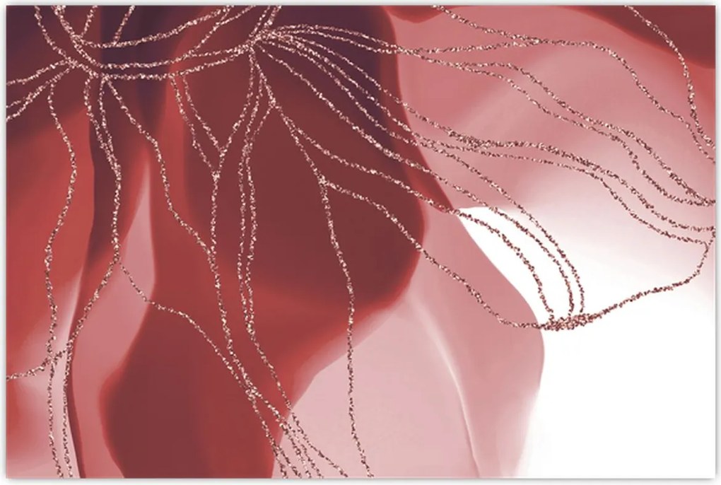 Tablou - Floare abstractă roșie N⁰1 (90x60 cm)