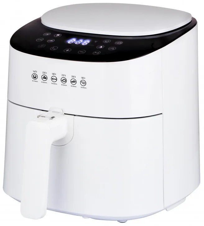 Resigilat: Friteuza cu aer cald Rosberg Premium RP51980O, 40-220°C, 1300W, 4,2 L, Uscare fructe, Digital, 8 programe, Alb