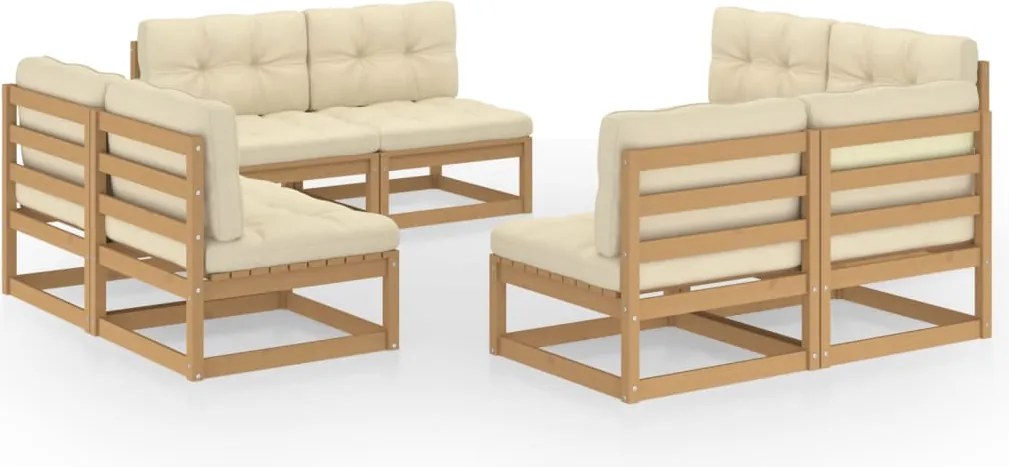 vidaXL Set mobilier de grădină cu perne, 8 piese, lemn masiv de pin