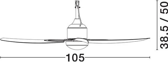 Lustra LED cu ventilator si telecomanda exterior IP54 BLOWY
