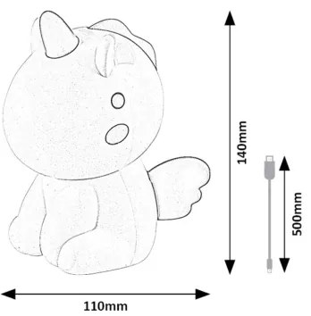 Veioză LED RGB dimabilă pentru copii Rabalux 76020 UNICOO LED/0,45W/5V