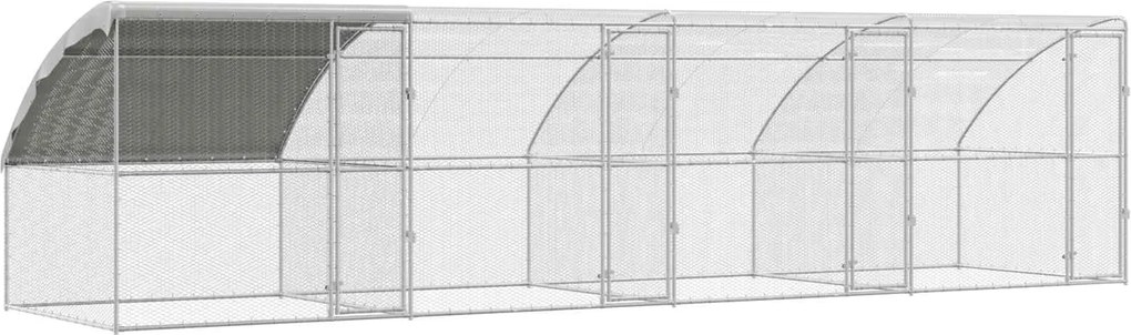 vidaXL Cușcă pentru pui 4 pcs Argintiu 800 x 200 x 200 cm Oțel și PE