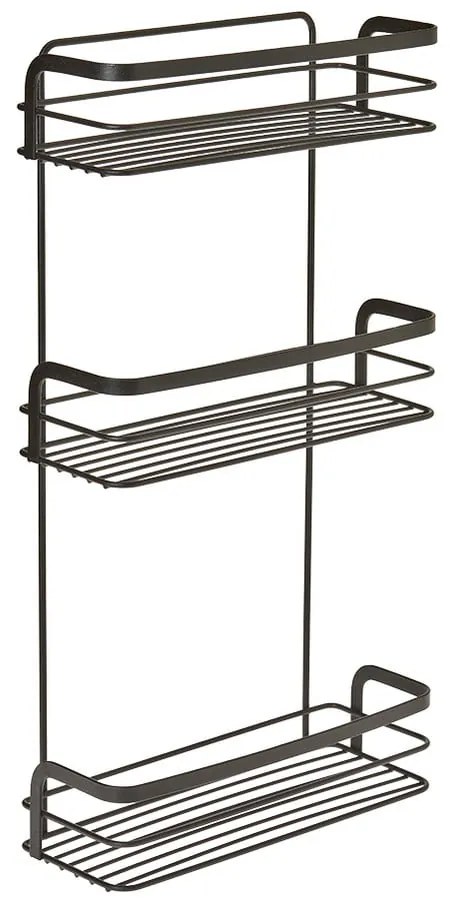 Raft de baie cu trei nivele Metaltex Origin, negru