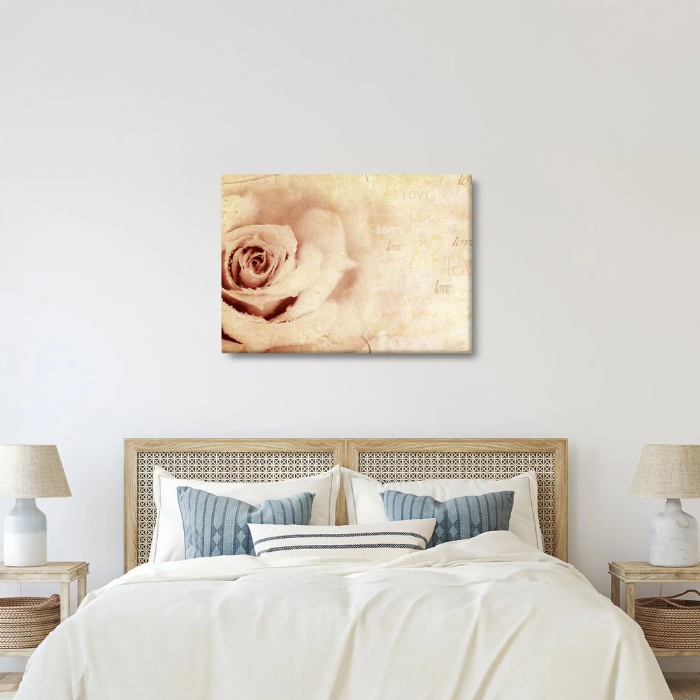Tablou - floare de trandafir pentru îndrăgostiți (70x50 cm)