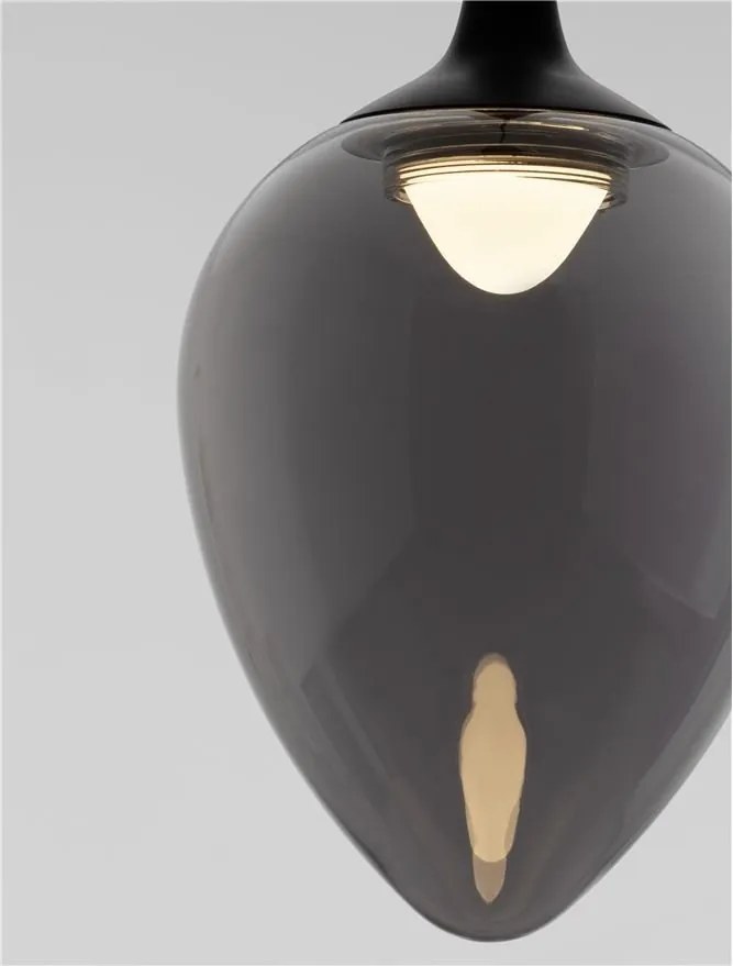 Pendul LED modern, Metal, Sticla, Fumuriu, Nali
