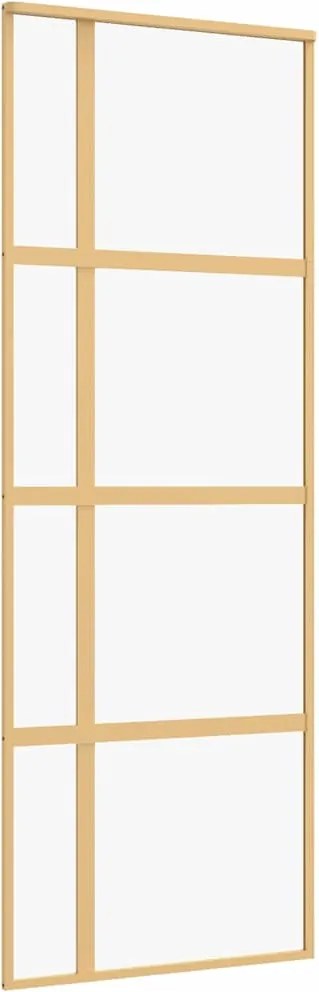 vidaXL Ușă glisantă auriu 76x205 cm sticlă ESG transparentă/aluminiu