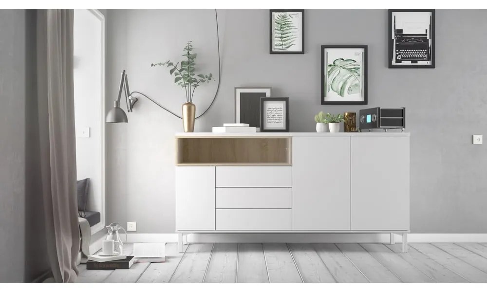 Comodă albă 176x90x49 cm Roomers – Tvilum