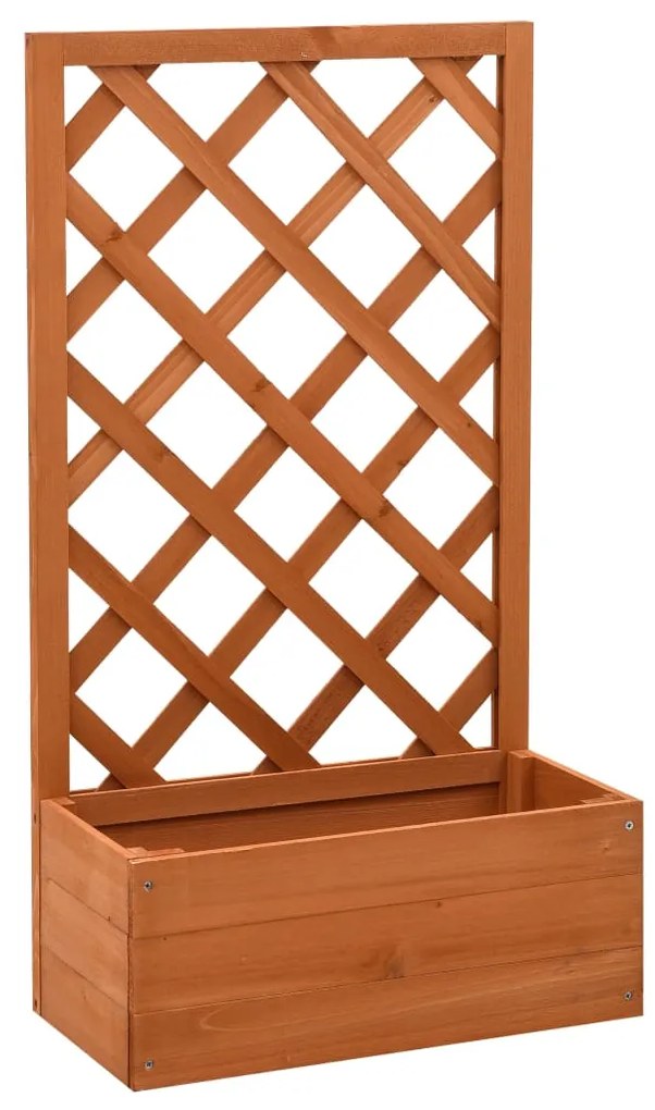 vidaXL Jardinieră cu spalier, portocaliu, 50x25x90 cm, lemn masiv brad