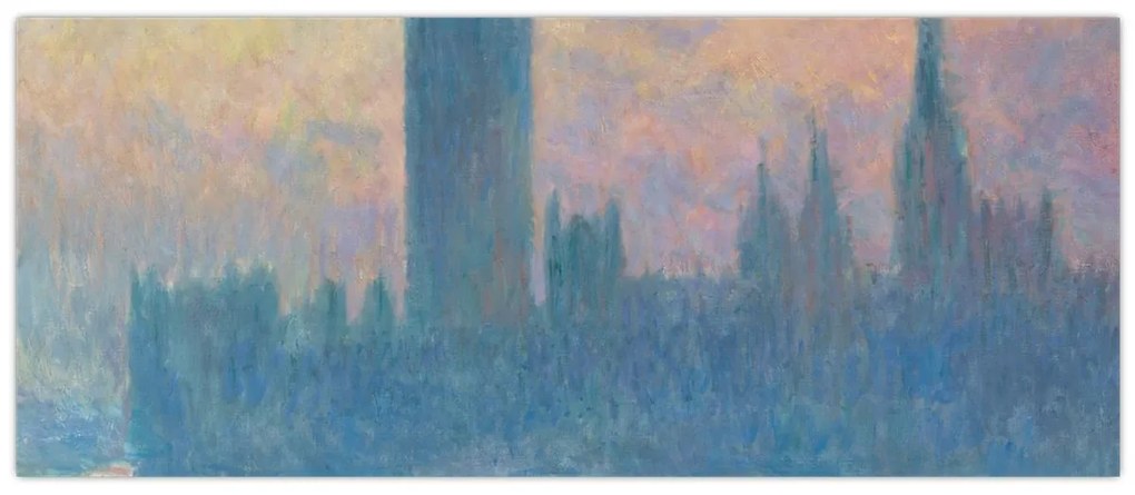 Tablou - Claude Monet, The Houses of Parliament, Sunset, reproducere (120x50 cm)