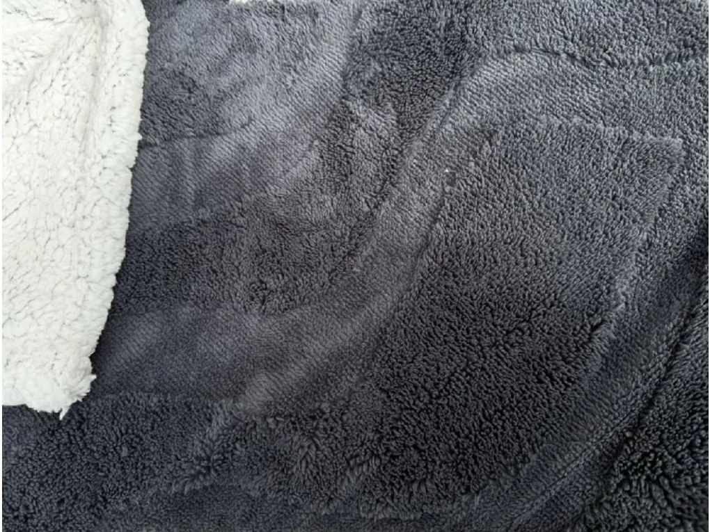 Patura luxoasa din microplus imitatia de miel NESTIVE gri inchis Dimensiune: 200 x 230 cm