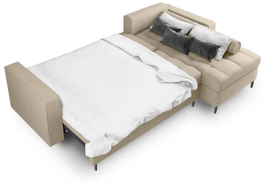 Canapea extensibilă cu șezlong dreapta Milo Casa Santo, bej