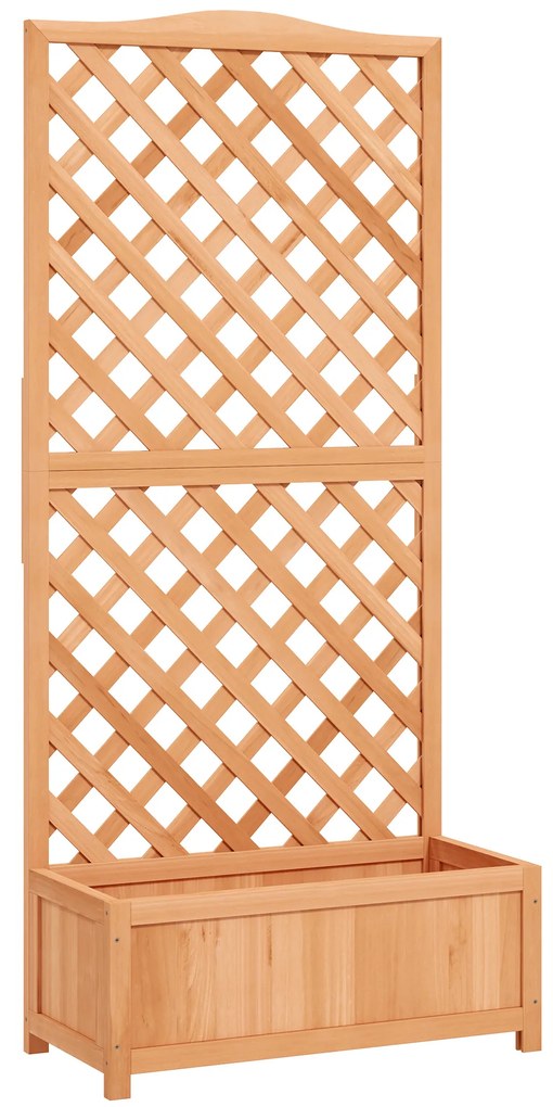 Outsunny Jardinieră cu Grilaj pentru Plante Cățărătoare și Bază Spațioasă, 76x36x170 cm, Maro | Aosom Romania