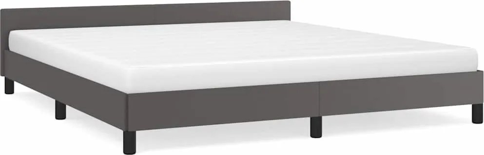 vidaXL Cadru de pat cu tăblie fără saltea, gri, 180x200 cm