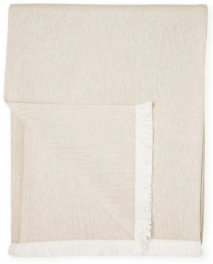 Pled din amestec de bumbac Euromant Summer Linen, 140 x 180 cm, bej