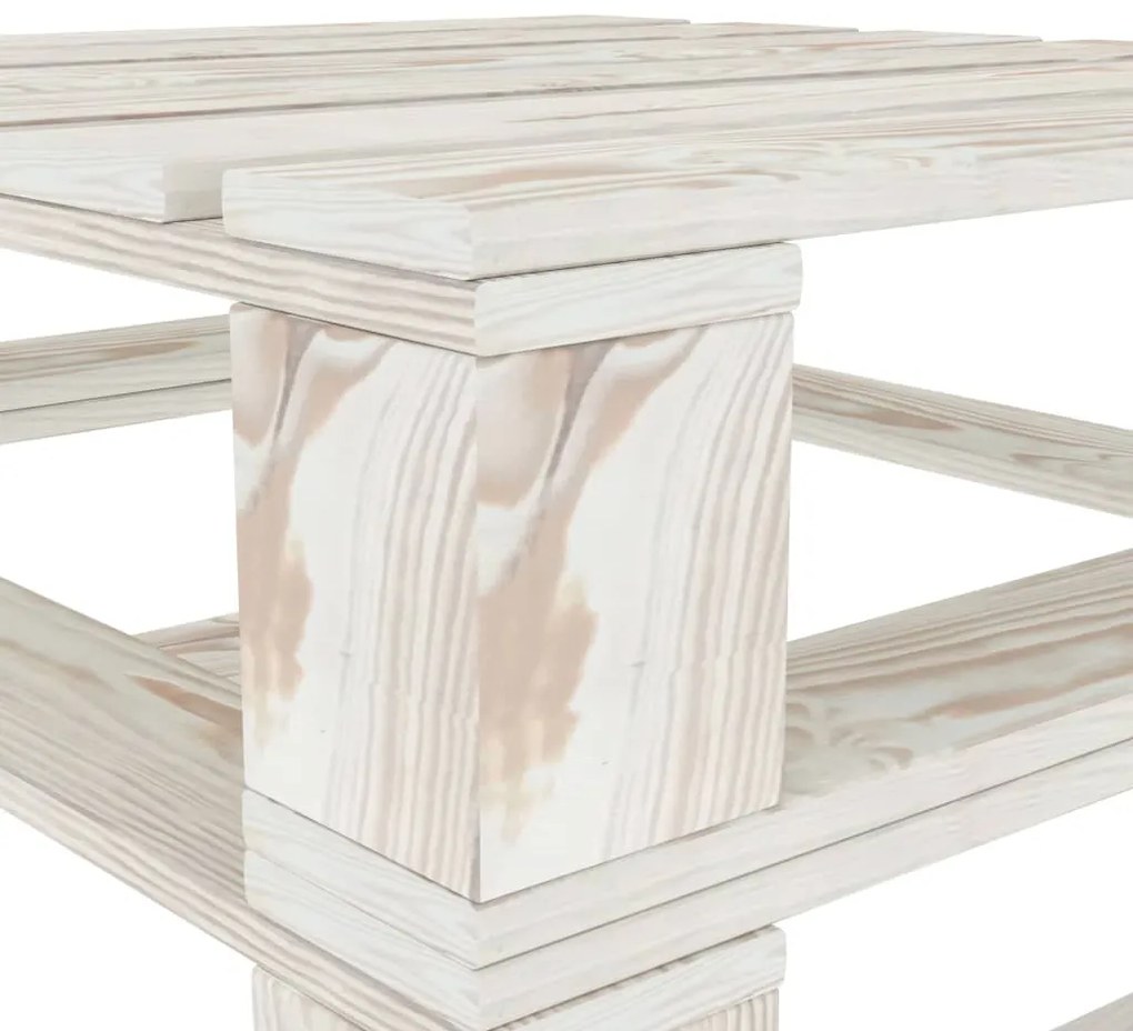 Set mobilier de gradina din paleti, 6 piese, alb, lemn Alb, 1