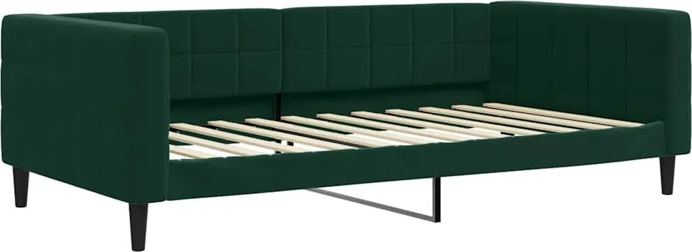 vidaXL Cadru de pat, verde închis, 100x200 cm, catifea