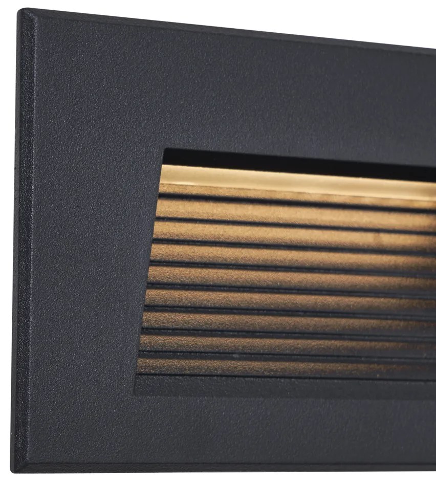 Plafoniera moderna de perete incastrata Negru 11.5cm incl. LED IP65 - Trem