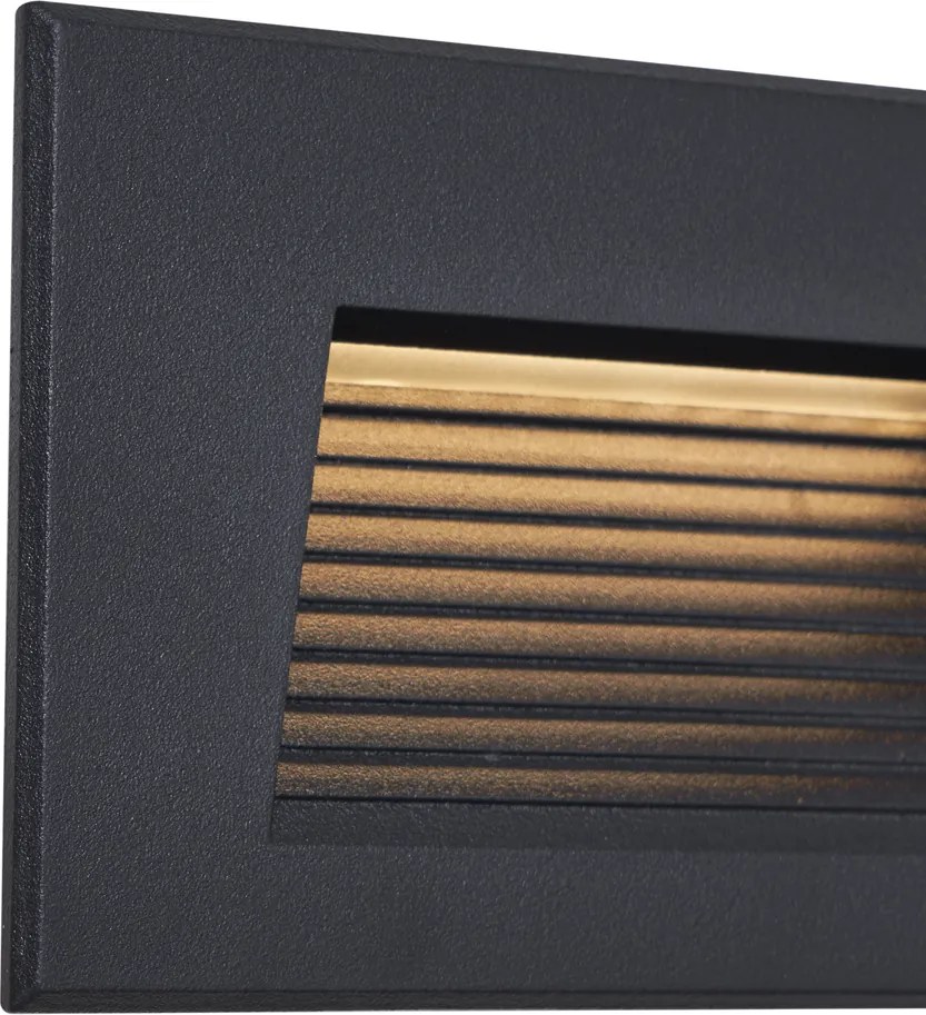 Set de 6 Aplice Moderne Incastrabile Negre 11.5cm Incl. LED IP65 - Trem