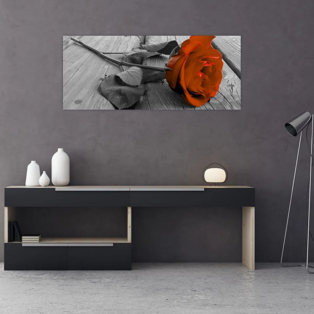 Tablou - Trandafir portocaliu (120x50 cm)
