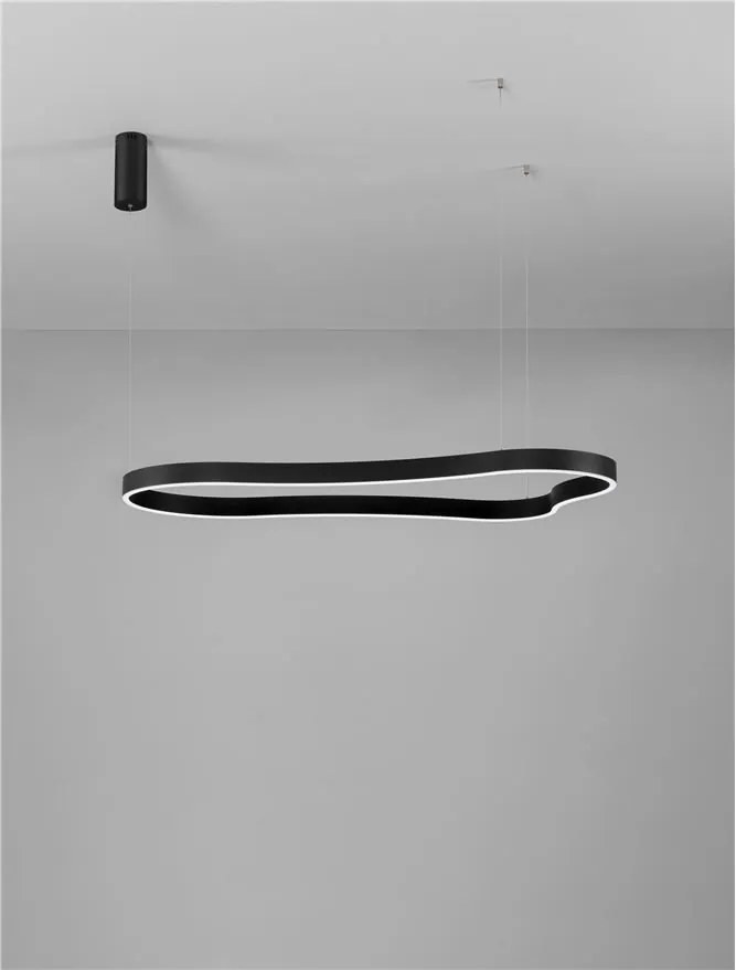 Lustra LED suspendata design modern DUSSA negru, 120x66cm
